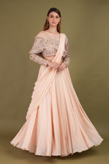 Hand Embroidered Organza  Lehenga set3004 video